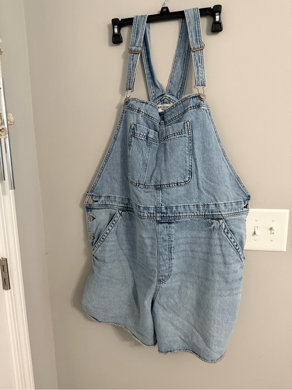 Arizona Jean Company Light Blue Denim Short Overalls